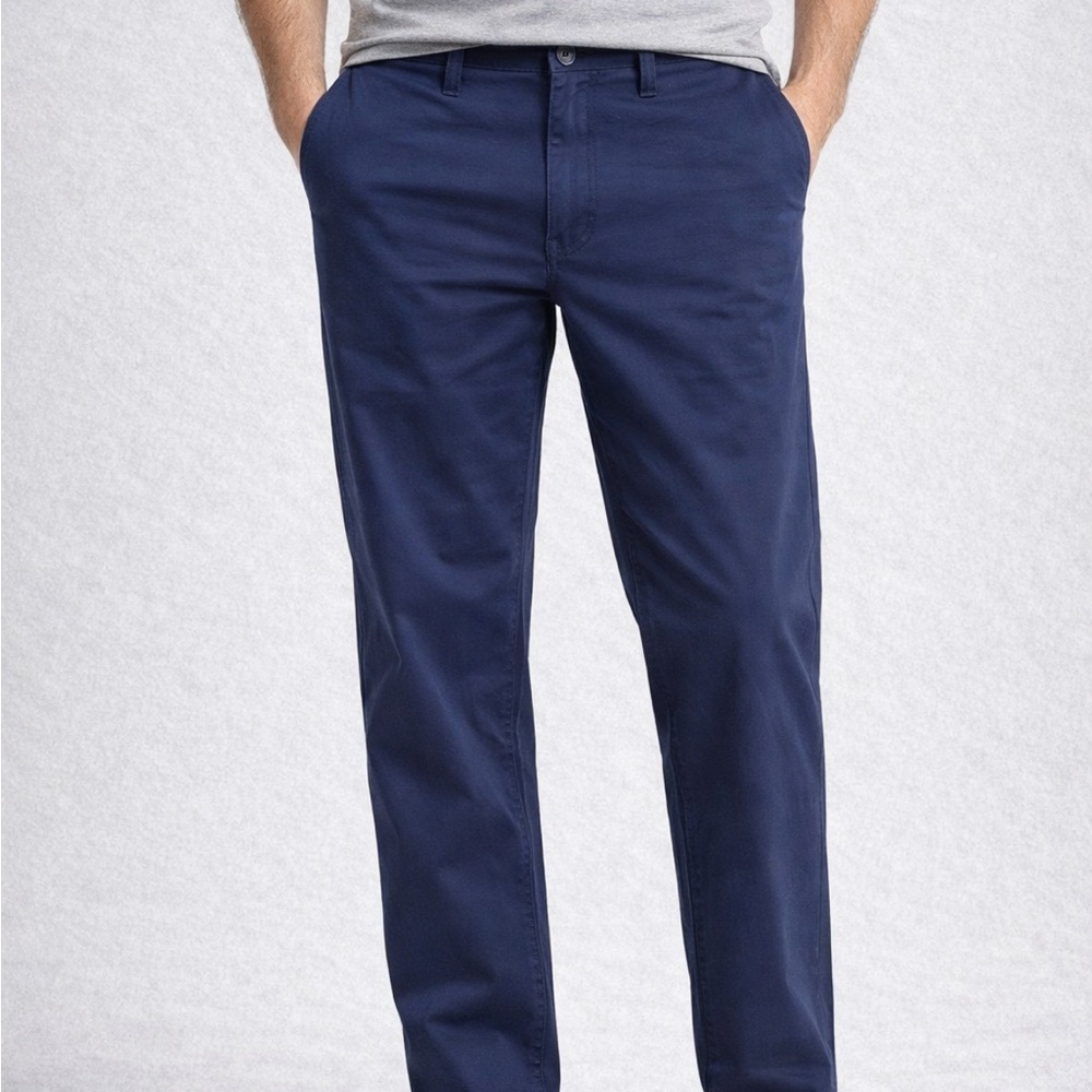 Gap Men’s Navy Straight Leg Pants Size 34x30 Flat Front Casual - Picture 1 of 12